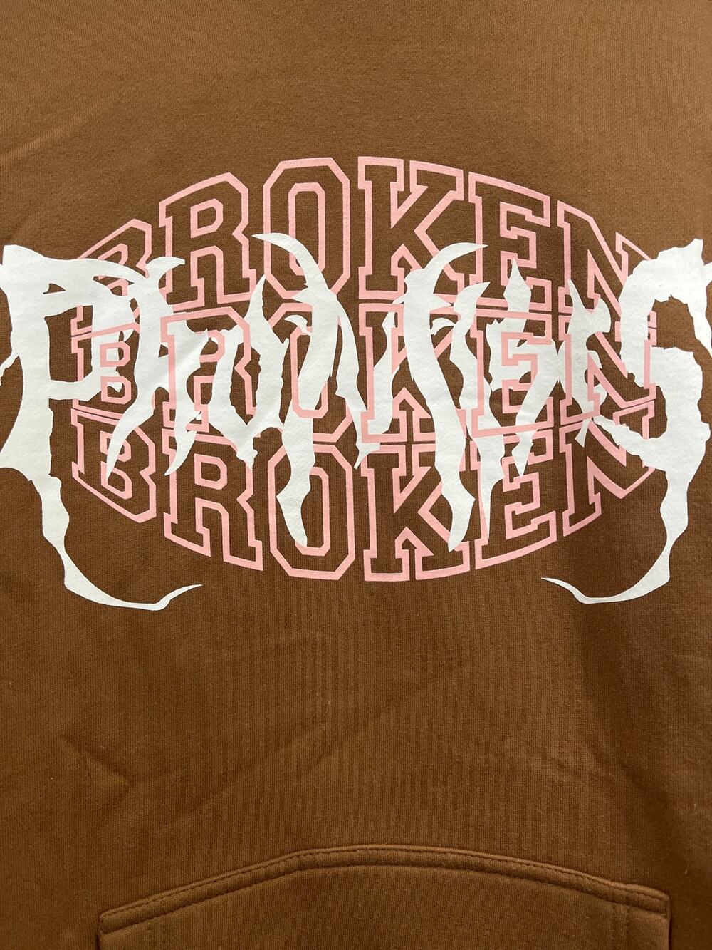 Broken Promises Graphic Print Hoodie Sweatshirt Men’s Large Heavyweight